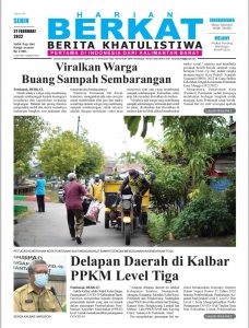 Koran Berkat Edisi Senin 21 Februari 2022, Headline : Viralkan Warga Buang Sampah Sembarangan